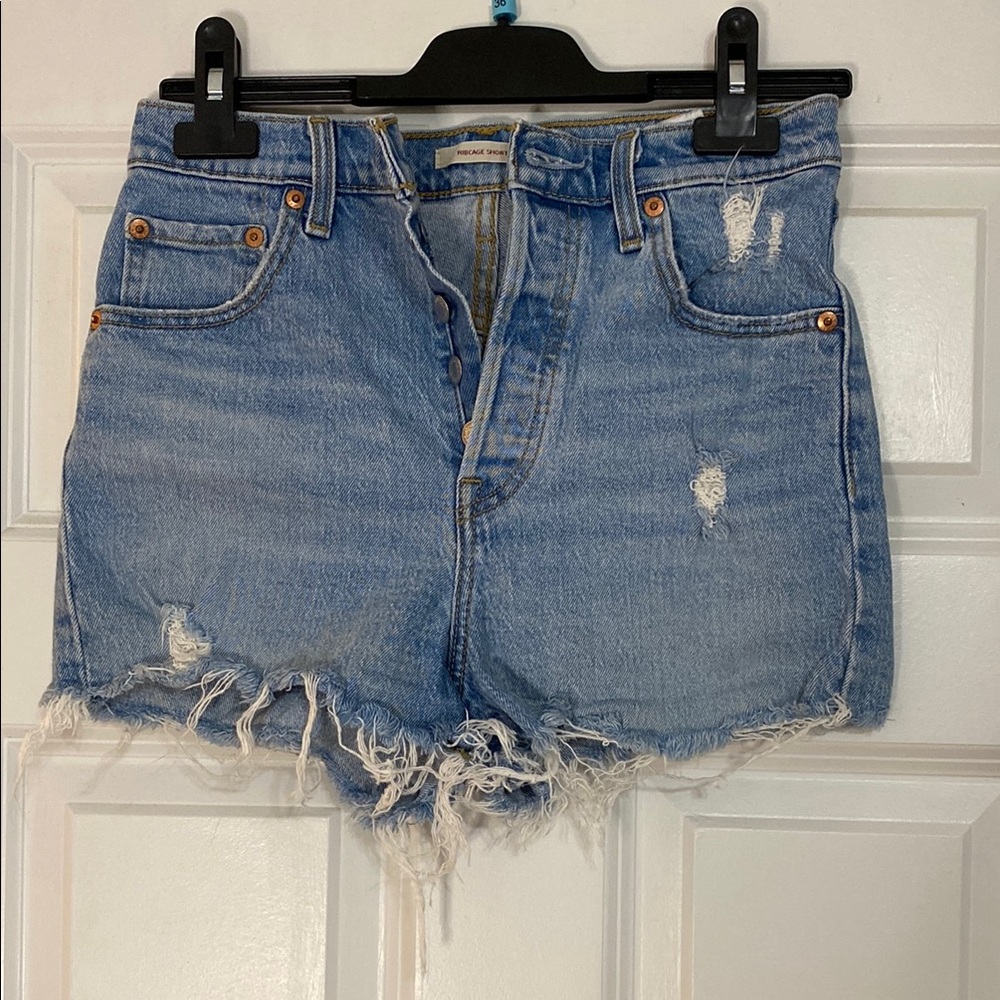 Levi’s Distressed Blue Denim Shorts